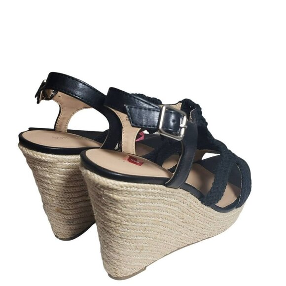 Sun Stone Womens Black Crochet Open Toe Espadrille Wedge Sandals Sz 9 9.5 8.5 10 - Picture 7 of 11